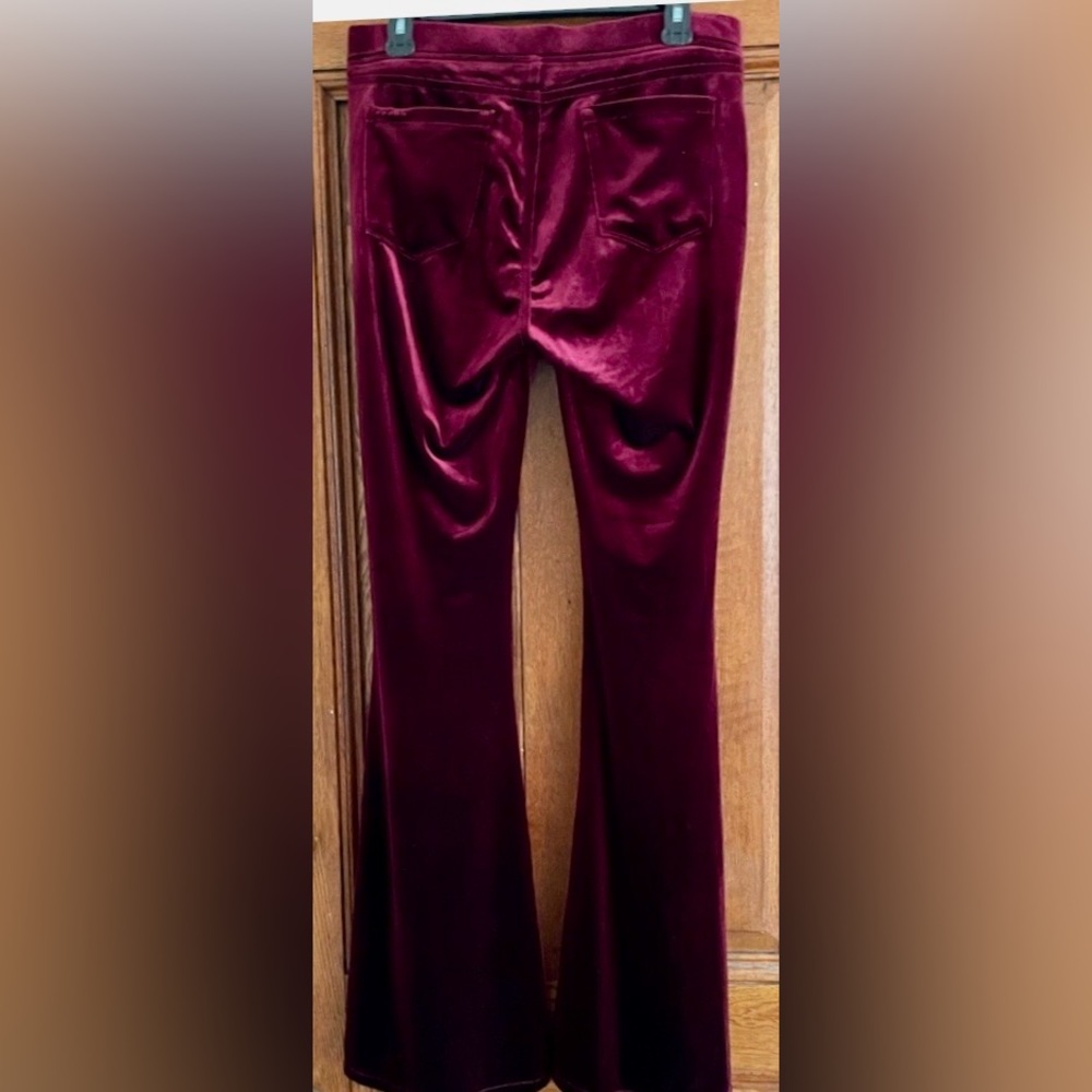 ☮️BLANC NYC☮️DEEP WINE VELVET BELLS - Picture 5 of 9